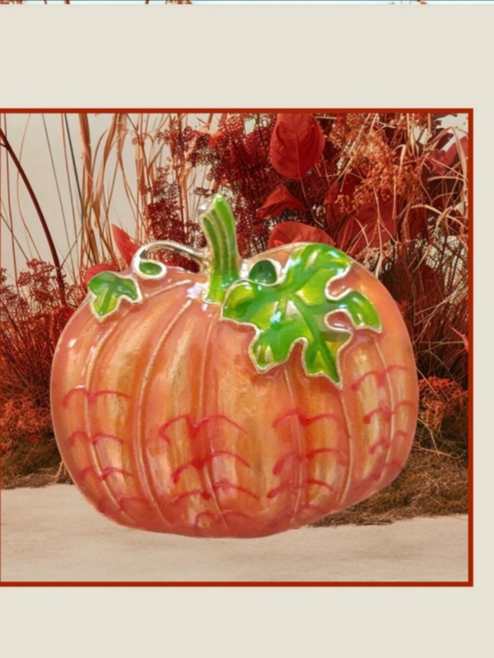 Enamel Pumpkin Brooch